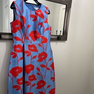 Kay Unger Vibrant Blue and Red Dress